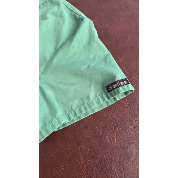 Cherokee Uniform Top Size XL Green and Brown Short Sleeve - Picture 3 of 4